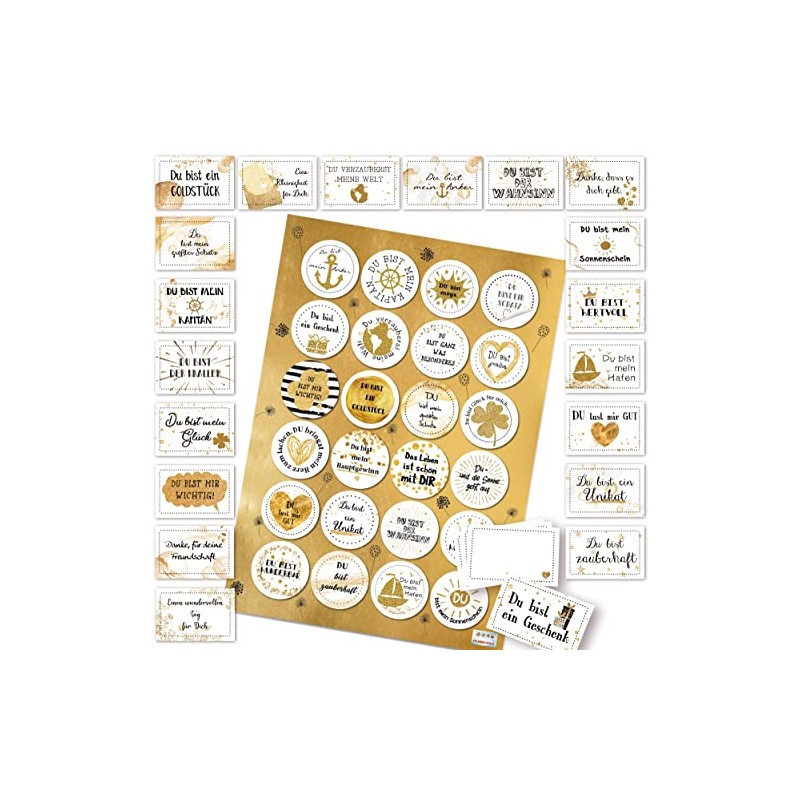 Logbuch-Verlag 20 mini Karten mit Sprüche klein mit Aufkleber Liebe