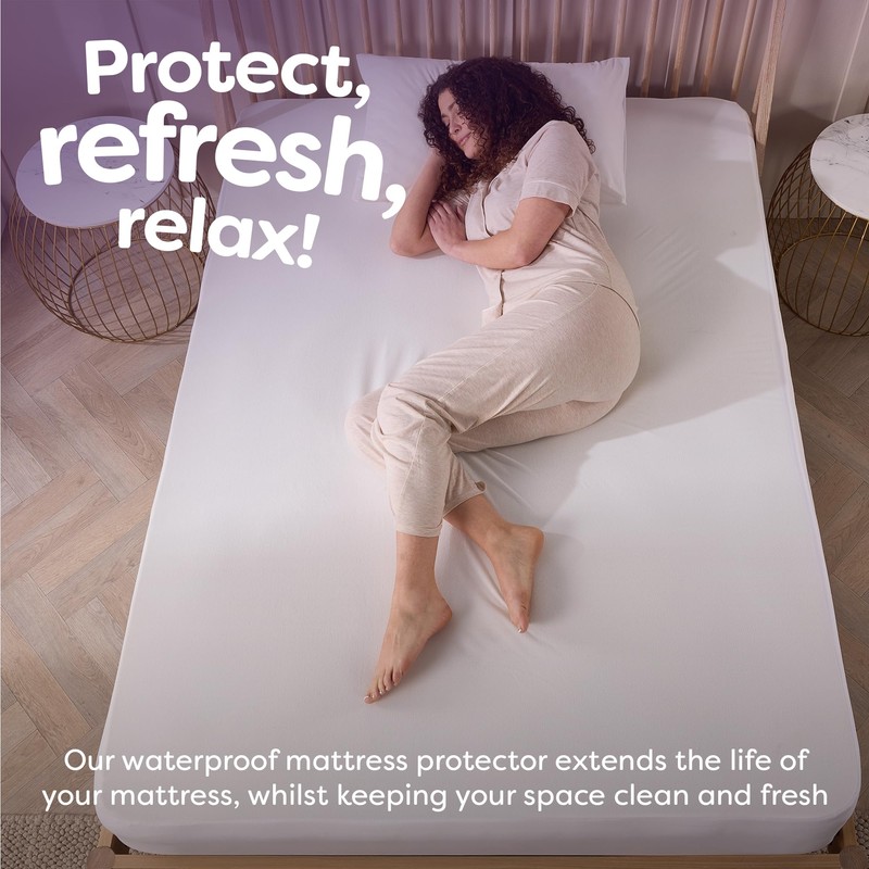 Slumberdown Waterproof Mattress Protector Single Bed - Super Absorbent &