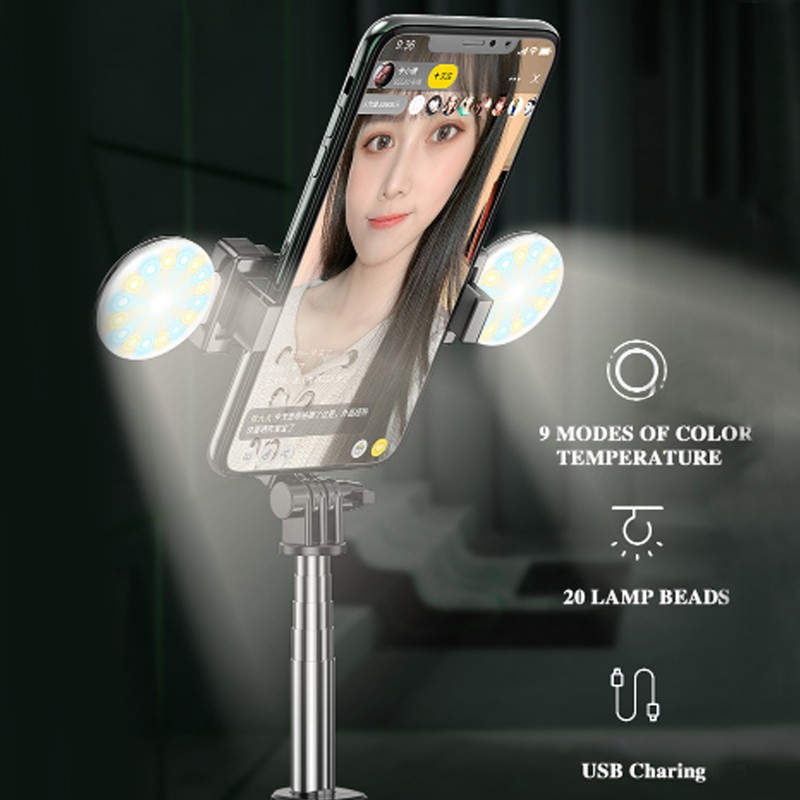 Selfie Stick Handheld MultiFunctional Foldable Live Tripod Portable Double Fill