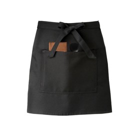 MQWDGJ Waiter's Apron, Vorbinder Apron 85 x 55 cm (L x W), Adjustable Apron with 2 Pockets, Unisex Waiter's Apron for Kitchen, Restaurant, Café (Black), black