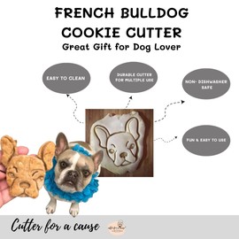 French Bulldog Cookie Cutter and Dog Treat Cutter - Face - 4 inch