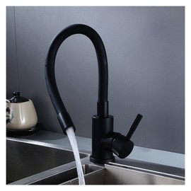 CUZRSIEYI Matte Black Kitchen Faucet Stainless Steel Pull Down Basin Sink Spray Tap Mixer Cold and hot Tap Single Handle Flexible Faucet(1)