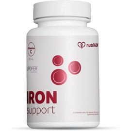 nutriADN – IRON SUPPORT - Hierro Suplemento 90 Cápsulas (20 mg) + Vitamina C (300 mg) + Lipofer - Alta Absorcion, Aumenta la energía