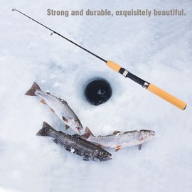 Hominas Ice Fishing Rod, Ultralight Portable Complete Ice Fishing Rod, Mini Portable Spinning Rods, Outdoor Portable Winter Fishing Rod for Outdoor Fishing