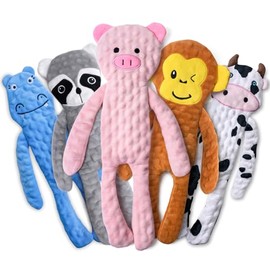 SHARLOVY No Stuffing Dog Toys 5 Pack, Crinkle Interactive Dogs Toy for Boredom, Puppy Toys for Teething to Keep Them Busy, Cute Squeaky Dogs Toy for Small, Medium, and Large Breed
