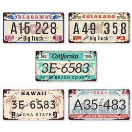 License Plate Tin Sign Surf Beach Decor American Wall Decor Board West Coast License Plate Vintage (beach-04)