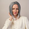 Stylophyx Silver Gray Bob Wig 12 Inches Short Bob Wig