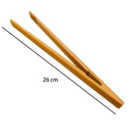2 Pieces 100% Natural Bamboo Toast Tongs,10.2 Inches Long Tongs with Anti-slip Design,for Toaster,Fruits, Bread & Pickles, Kitchen Utensil, Salad, Pasta, Grilling, BBQ
