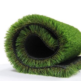 WarmShe 0.8inch Realistic Synthetic Artificial Grass Turf Thick Fake Faux Grass Rug Astroturf Carpet 1FTX31FT Indoor Outdoor Balcony for Indoor Outdoor Pets Garden Backyard, with Drainage Holes