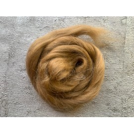 heidifeathers® Mohair and Wool Blend - Needle Felting Fur, Reborn Rooting, Doll Hair (Light Brown)
