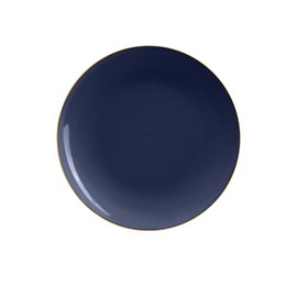 LUXE PARTY NYC Plastic 30 Pack Dinnerware Plates | Disposable| 7.5"| Salad Plate| Appetizer | Dessert| Partyware| Party Supplies | Holidays | Navy and Gold