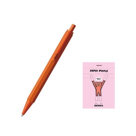 Rodia Ballpoint Pen Script 0.7mm Hexagonal Axis Aluminum Body Hairline Low Viscosity Oil-based Ink Orange RHODIA No.11 with Block Rodia cf9288jjset
