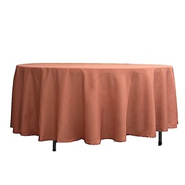 10 pcs 132 inch Terracotta Round Polyester Tablecloths Fabric Table Cover Linens | 132" Washable Fabric Table Cloth Covers for Wedding Party Polyester Reception Buffet Events Catering Dining Kitchen