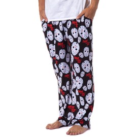 Friday The 13th Mens' Jason Voorhees Mask Horror Allover Print Sleep Pajama Pants (XXX-Large)