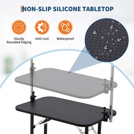 GarveeTech 46" Dog Grooming Table, Foldable Pet Grooming Table for Dogs at Home with Height Adjustable Arms, Noose, Mesh Tray, 330LBS Static Weight Capacity, Trimming Drying Table for Small/Large Dogs