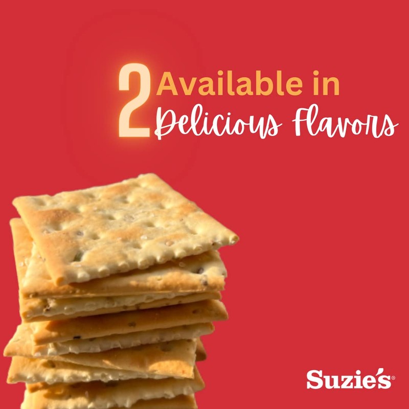 Suzie's Organic Saltines Crackers, Rosemary Sesame, Healthy Gourmet Baked Snack