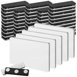 50-Pack Magnetic Name Tags, 2.1 x 3.4 Magnetic Blank Name Badges, Heat Sublimation Printable Badges with Magnetic Fasteners for Jackets, Shirts