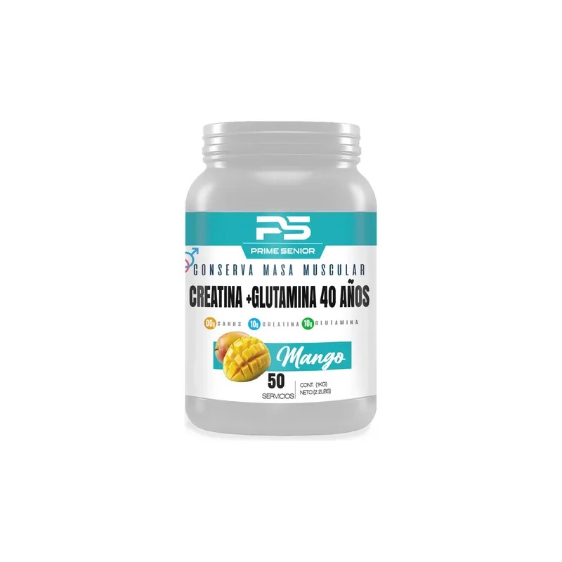 Suplemento Creatina +glutamina Prime Senior 1kg 50 Servicios