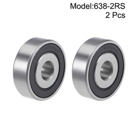 sourcing map 638-2RS Deep Groove Ball Bearings 8mm x 28mm x 9mm Double Sealed Chrome Steel P6(ABEC3) 2pcs