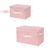 ANMINY Fabric Storage Bin with Lid Rose Print Storage Box