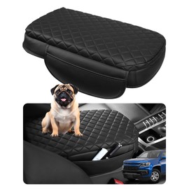 SDPVorn Console Cover for Chevy Colorado GMC Canyon 2015-2020 2021 2022 Center Console Cover Leather Armrest Cover Pad with Pockets Arm Rest Cover for Colorado Z71 ZR2 Accessories