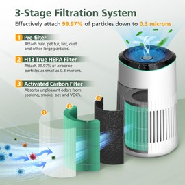 2 Pack MR2566 Filter Compatible with MORENTO MR2566 Air Purifi-er, 3-in-1 True HEPA Activated Carbon Pre-Filter, MR2566 Filter, Pet Dander Version