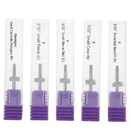 Nail Drill Bits Set 5Pcs- Tungsten Steel Nail Art Grinding Polishing Head Dead Skin Removal Nail Drill Bits Set for Acrylic Gel Nails, Acrylic Nail Art Tools for Manicure Pedicure, Home Salon Use