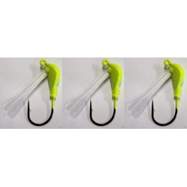 Jigfoot 3 Arky Bass Jig Heads, Painted, Weed Guard, Glitter Bass Trout Salmon Fishing - 1/4OZ