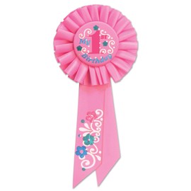 Beistle My 1st Birthday Rosette, 3-1/4 by 6-1/2-Inch