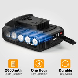 AstroAI 20V MAX Rechargeable Li-ion Battery for JYP160-2301812 / JY16P160-18 with Real-time Capacity Indicator USB Output Only Compatible Product