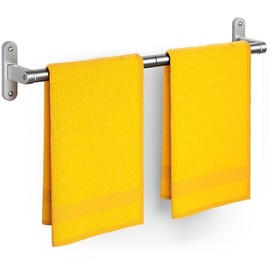 Powools Towel Rack for Bathroom - 24" Rustproof Towel Holder, Sturdy Towel Bar Wall Mounted, Space-Saving Towel Hanger, Bathroom Accessories, Home Decor, Apparment Essentials, Bright Silver