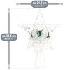 COM-FOUR® Deco Star Christmas - White Metal Star with Pine