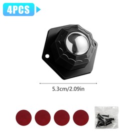 Vordpe Pack of 4 Ball Castors Heavy Duty Furniture Castors Flat Furniture Castors Small Furniture Gliders for Heavy Furniture Universal 360 Moving Wheels Wheels for Gluing (Black)