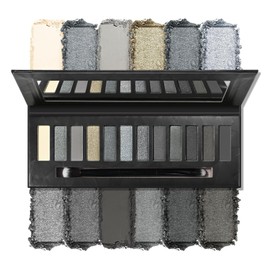 12 Colour Black Grey Eyeshadow Palette, Creamy & Blendable Contouring Eye Shadows, Highly Pigmented Long Lasting Eye Makeup Palette for Natural Makeup
