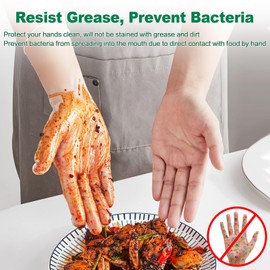 Disposable Vinyl Gloves 7 mil, 11.5″ Clear Plastic Glove, Sterile, Tear/Chemical Resistant, Latex and Powder Free, Anti Static, Food Safe Gloves Disposable Used for Food Prep/Service/Cooking, 100 pcs