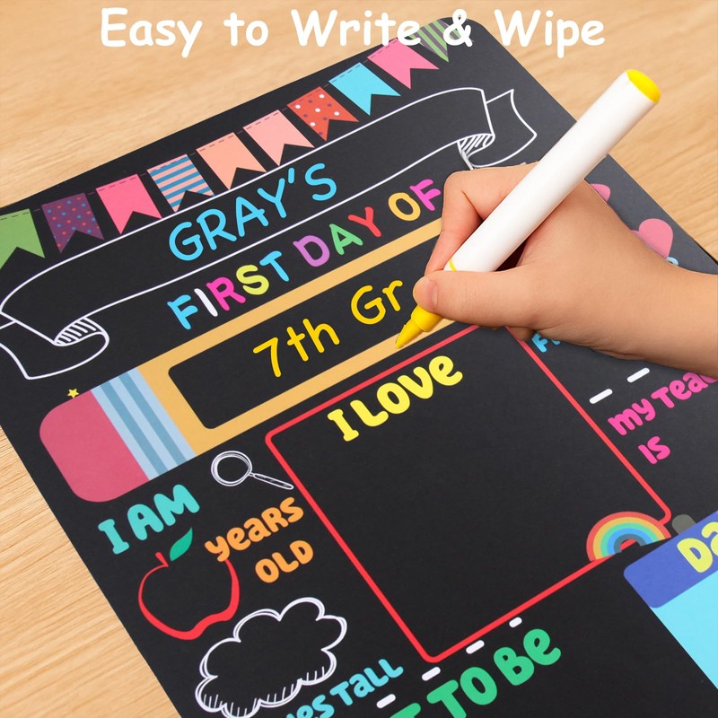 First and Last Day of School Chalkboard Sign for Kids