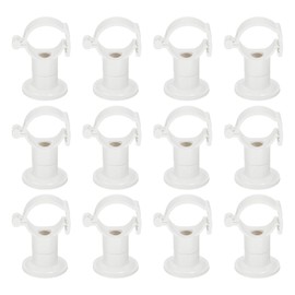 uxcell 12Pcs PVC Pipe Clamps with Base, Fit for 20-32mm OD Tubing, Adjusted Plastic Pipe Hanger Clamp Water Pipe Support for Pipe Connection, White