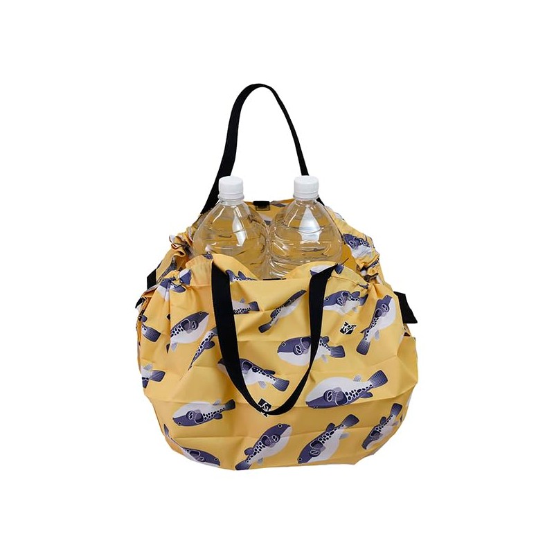 Shupatto Itoya Compact Bag M, Yellow, Navy