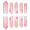 RikView Long Press on Nails Pink Fake Nails with 3D