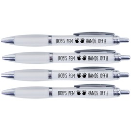 ROB'S Pen Hands Off!!, 4 Printed PENS for ROB