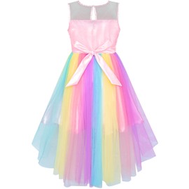Sunny Fashion Flower Girls Dress Unicorn Rainbow Princess Party Age , 6 Years, Multicolor Unicorn