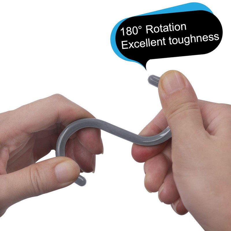 Qulable 24 pcs Shower Curtain Rings Plastic Shower Curtain Hooks