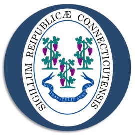 Kiwi Gifts Connecticut State Seal Emblem - 10 Pack Circle Stickers 3 Inch - USA America