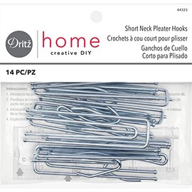 Dritz Home 44323 Short Neck Pleater Drapery Hooks (14-Piece) , Silver