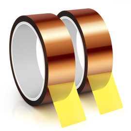 XiuGlimpse Heat Tape,Heat Resistant Tape 2 Rolls,Heat Tape for Sublimation,Heat Transfer Tape,High Temp Tape,Polyimide Tape for 3D Printers,Electrical,DIY Crafts Automotive (30 mmx108 Ft)