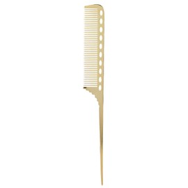 Salon Rat Tail Hair Comb, 4 Colours Aluminium Metal Hair Styling Comb Hair Salon or Household Comb (Golden)