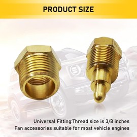 Neferta Pack-1 Car Cooling Fan Temperature Switch, 200 to 185 Degree Thermostat Switch Replacement for 10" 12" 14" 16" Fans, Universal for Cars Engine Cooling Temperature Sensor Accessory (Gold)