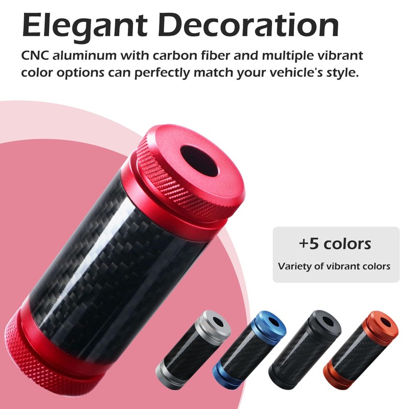 GZICMA Crash Bar Sliders CNC Carbon Fiber 1.25" Decorative Wheels