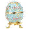Hand Made Enameled Easter Egg Jewelry Box Organizer Home Desktop