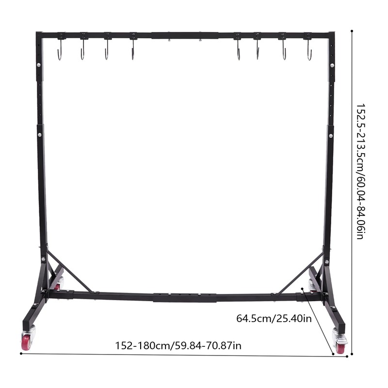 Pinelicorn Automotive Painting Rack Adjustable Height 5ft-7ft, Adjustable Length 4.99-5.9ft,